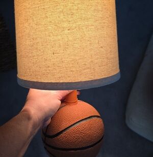 Basketball Table Lamp with Beige Shade